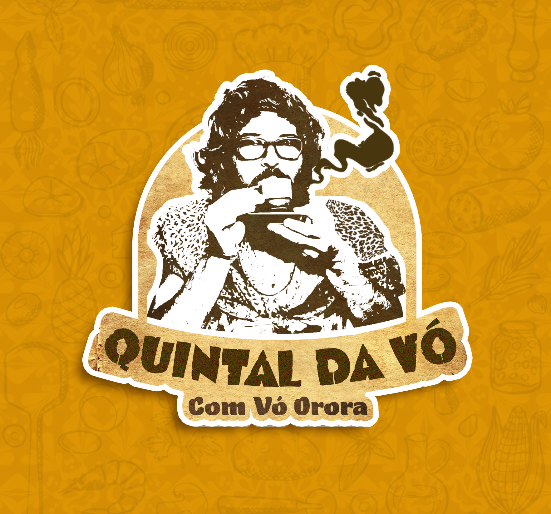 Logotipo Quintal da Vó, com Vó Orora